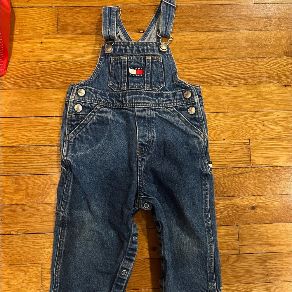 Vintage Tommy Hilfiger Baby Boys Denim Overalls Sz 12-18mos
